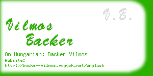 vilmos backer business card